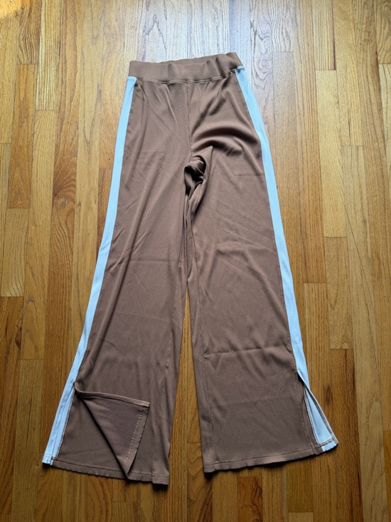 Offline Pants - Aerie Offline Brown Wide-Leg Pants with White Side Stripe